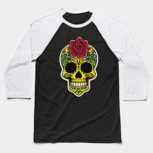 Celebrate Día de los Muertos with this colorful sugar skull art 6 Baseball T-Shirt